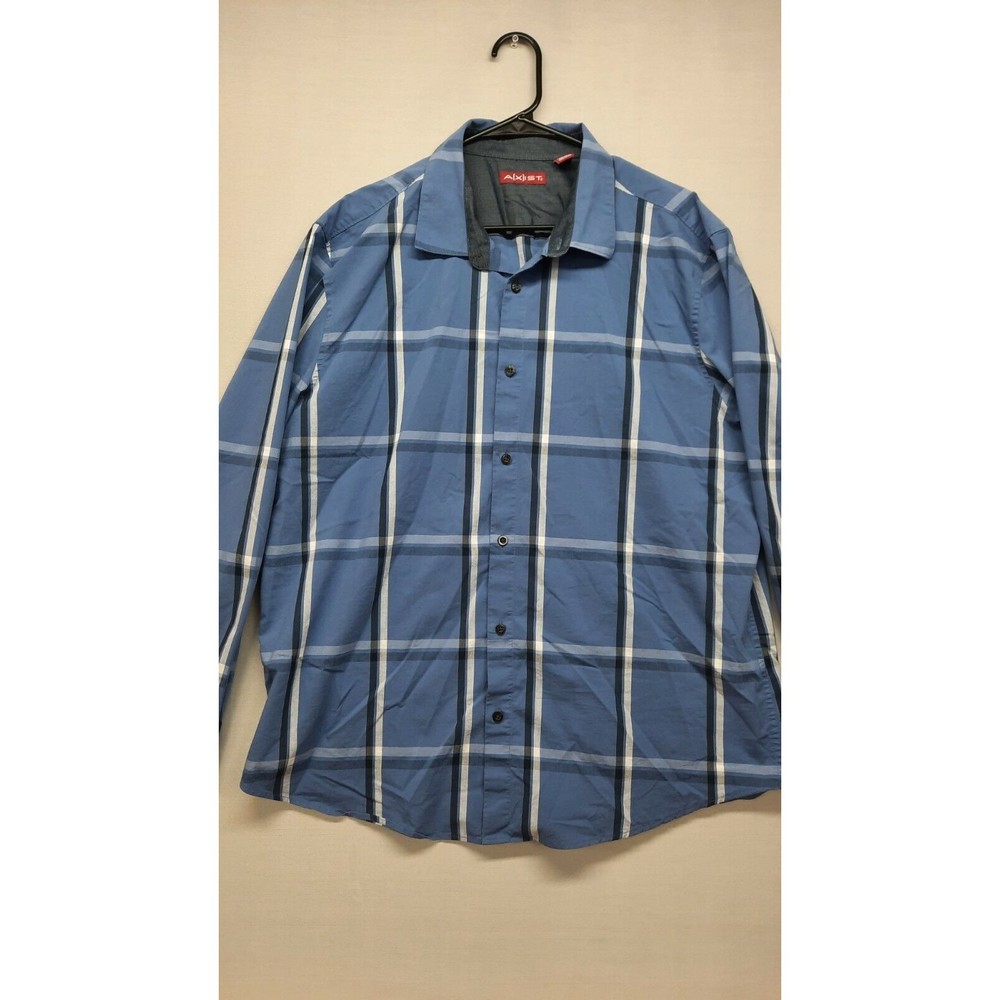 Axist Button Up Shirt Men's XXL Sleeve Purple Striped Casual Cotton